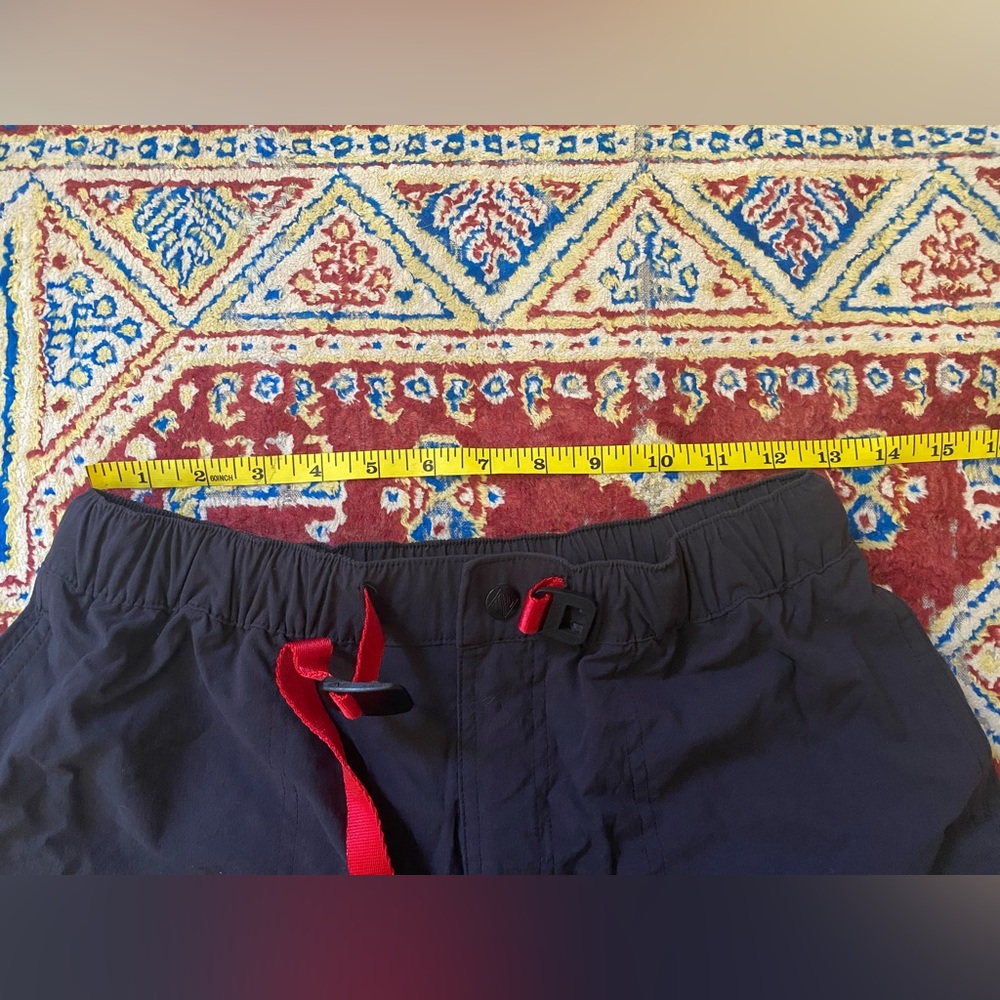 Topo Designs Black River Shorts with Red Webbing Belt Medium (Fits Like Small) - Picture 5 of 7